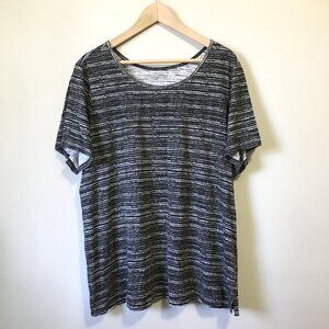 Addition Elle 100% Cotton Monochrome Burrow Striped Shaped Fit Tee